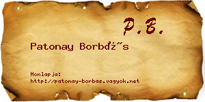 Patonay Borbás névjegykártya